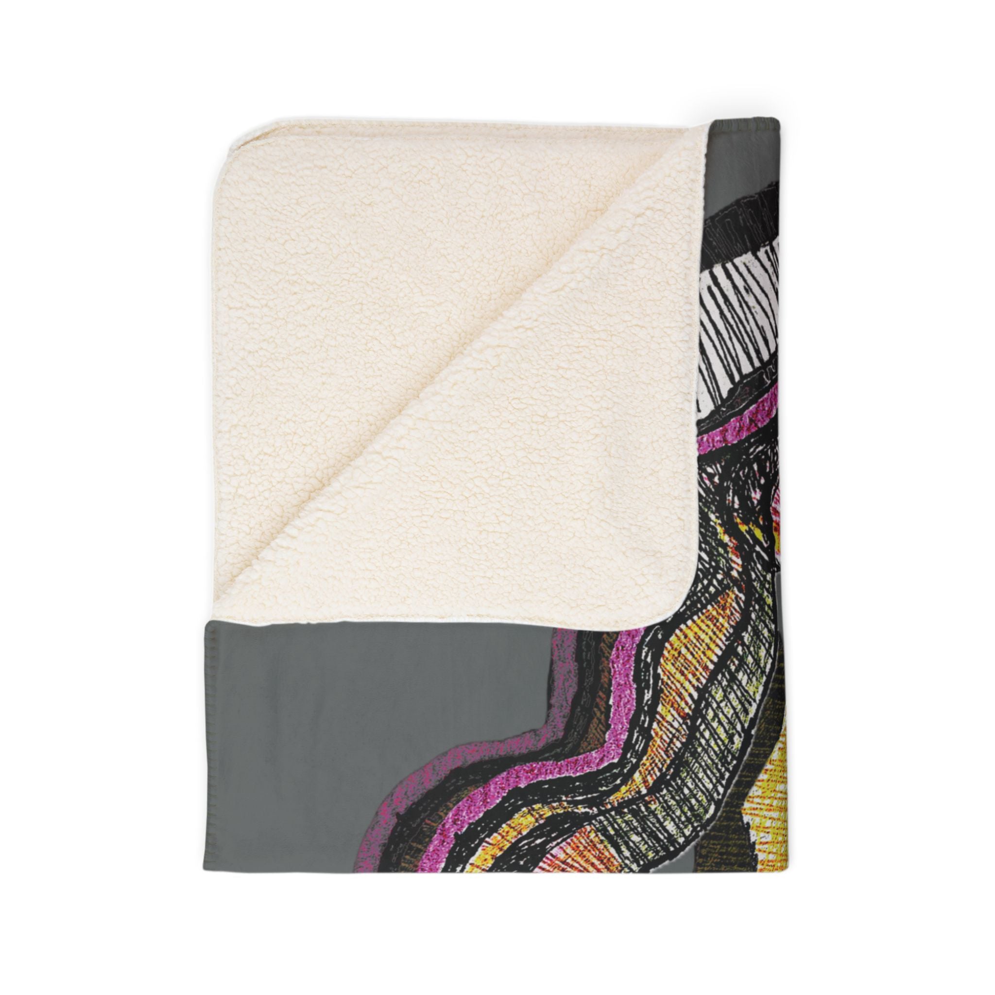 Crimson Teacher (Dark Gray Background) Fleece Sherpa Blanket