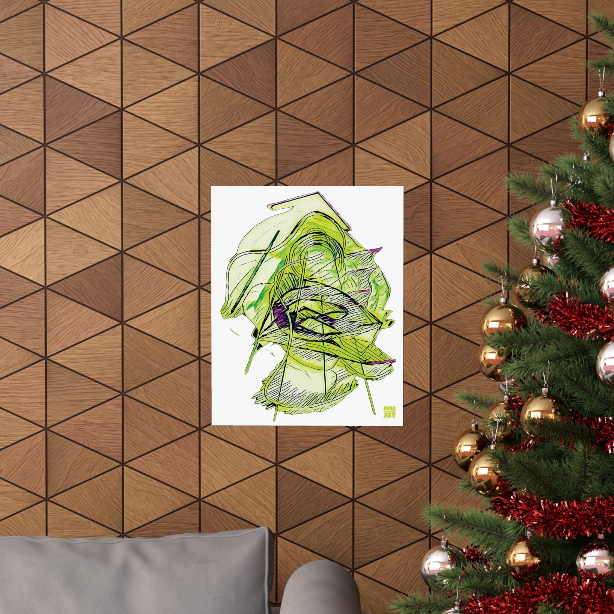 Dive Reflex (Lime, White Background) Matte Poster