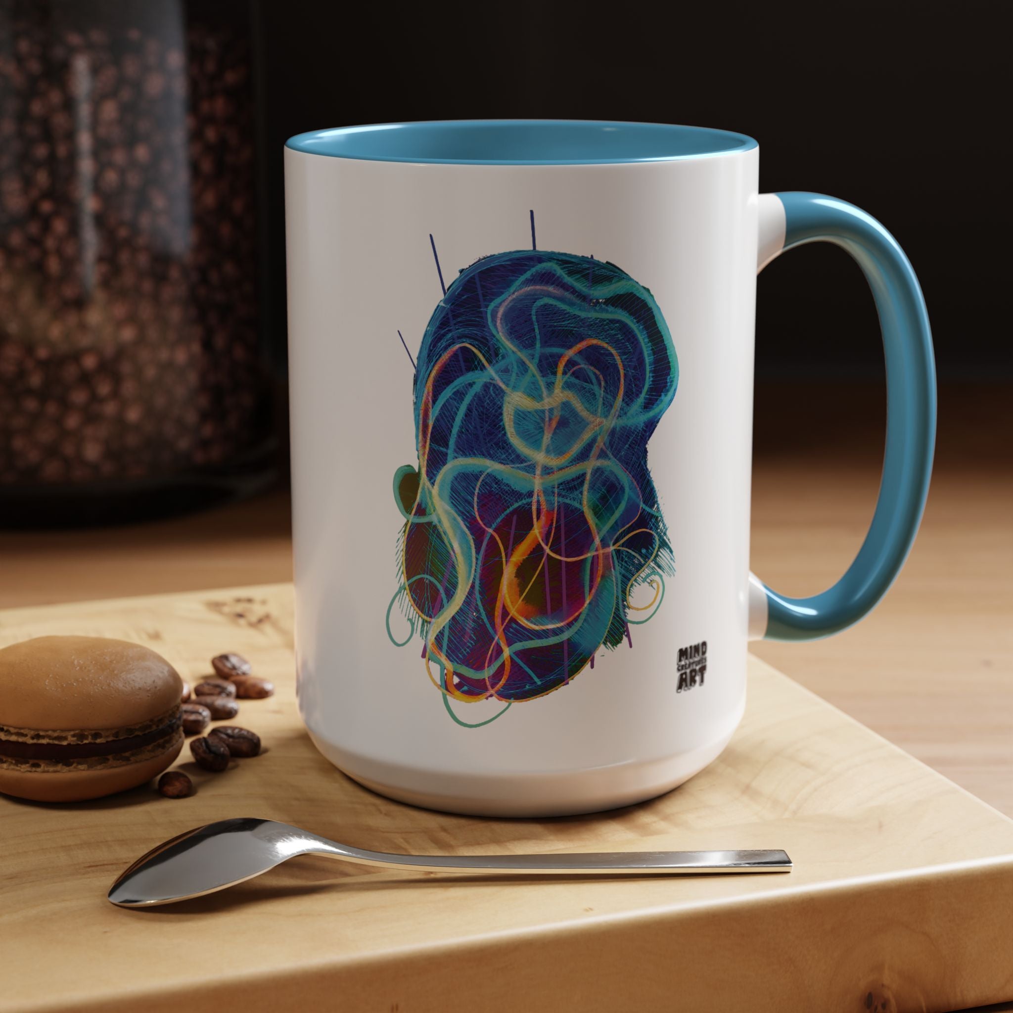 Davy Jones (Electric Blue) Accent Coffee Mug (11oz, 15oz)