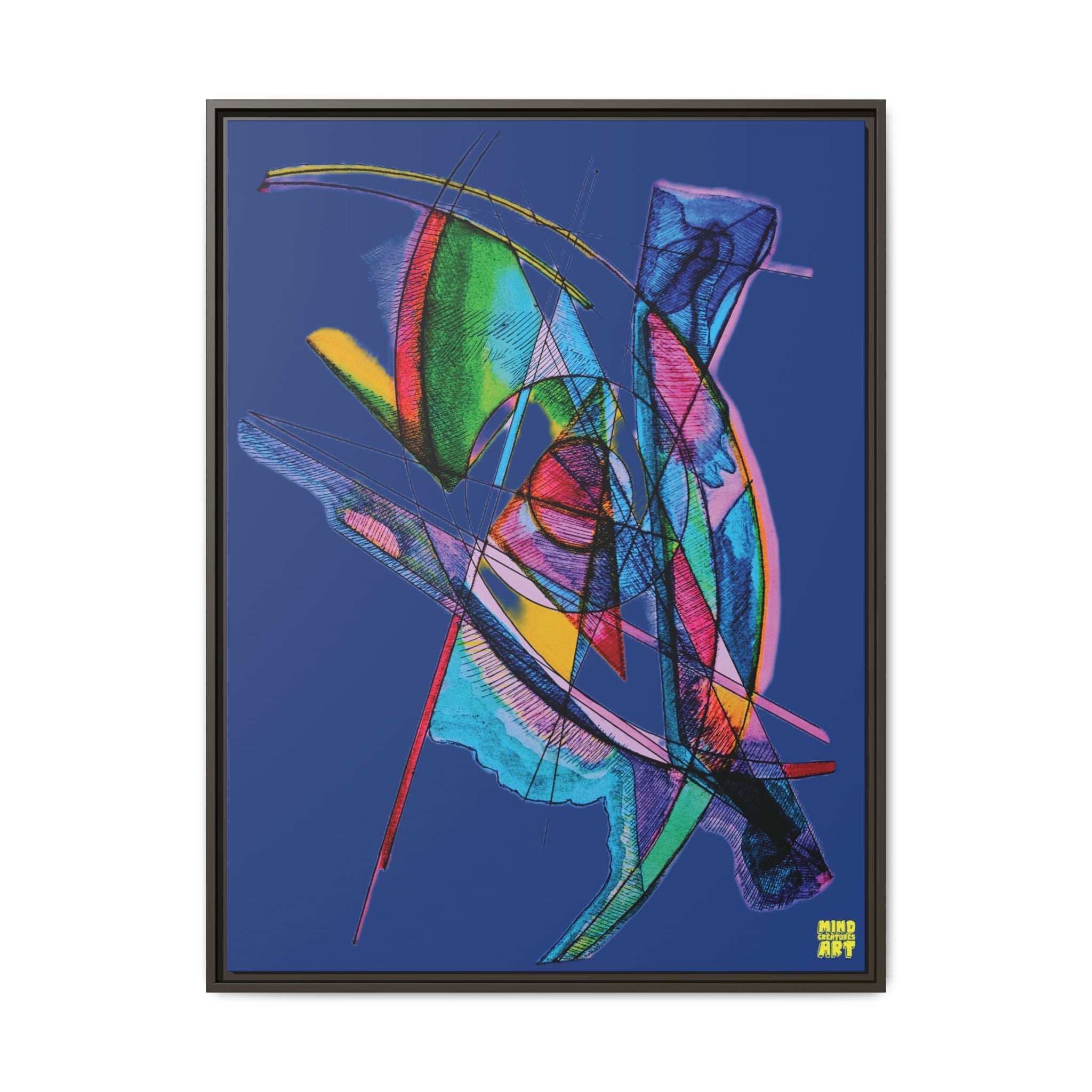 Watching (Dark Blue Background) Matte Canvas, Framed