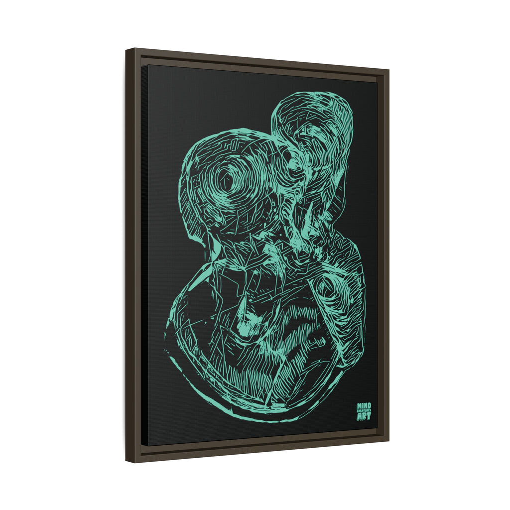 Curiosity (Teal, Black Background) Matte Canvas, Framed