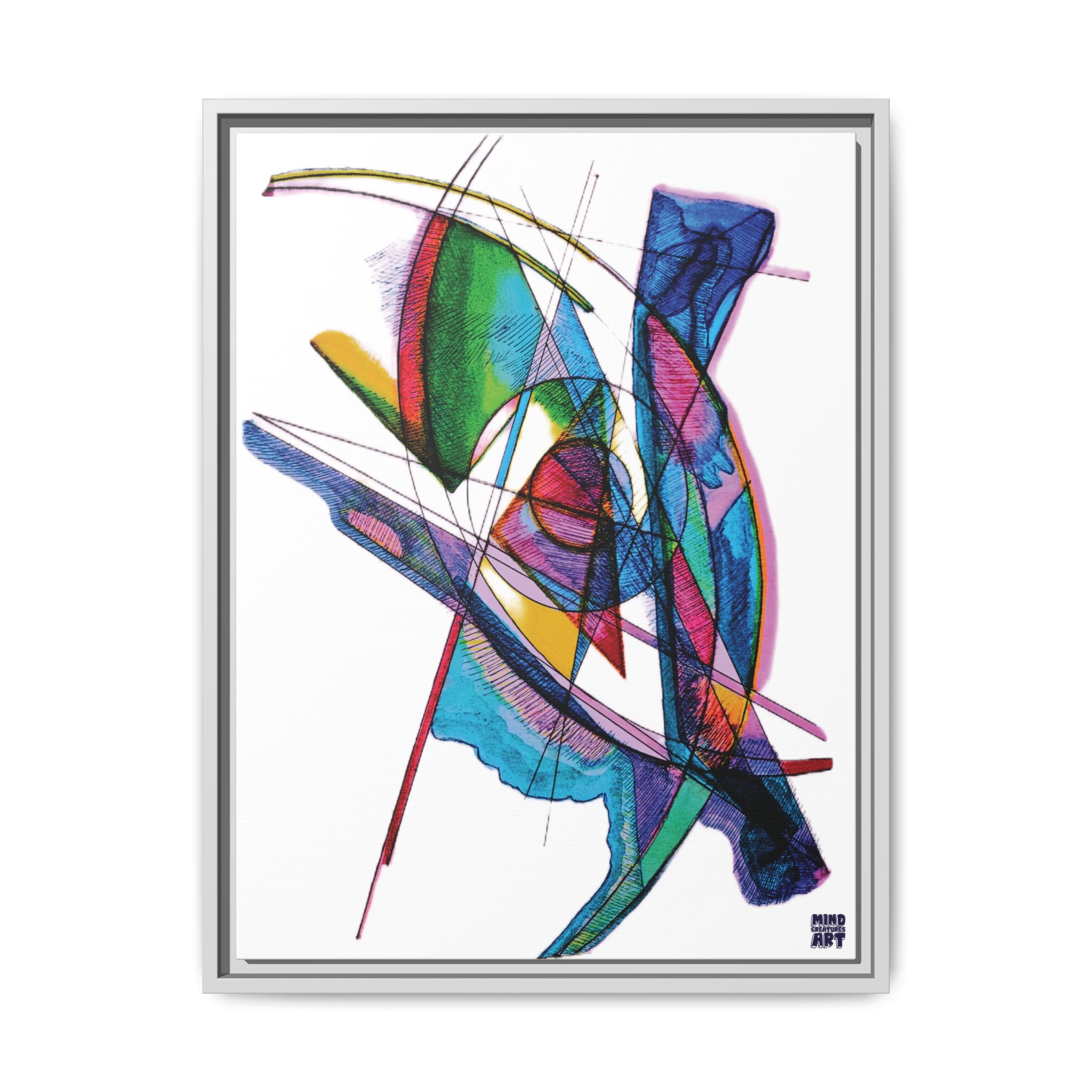 Watching (White Background) Matte Canvas, Framed