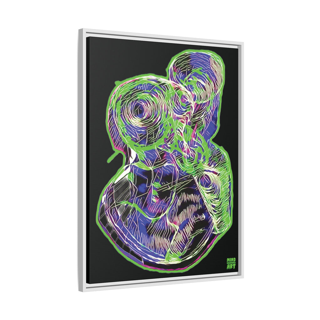 Curiosity (Electric Green, Black Background) Matte Canvas, Framed