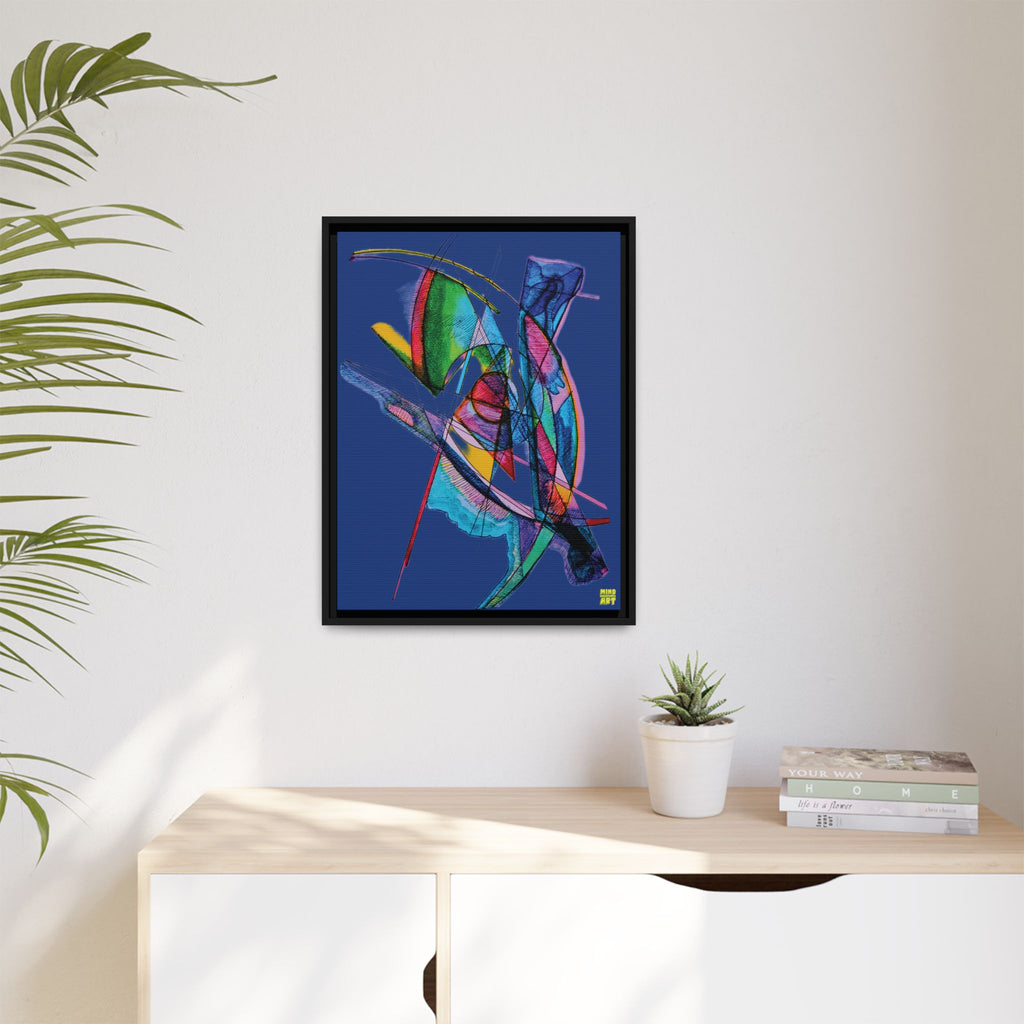 Watching (Dark Blue Background) Matte Canvas, Framed