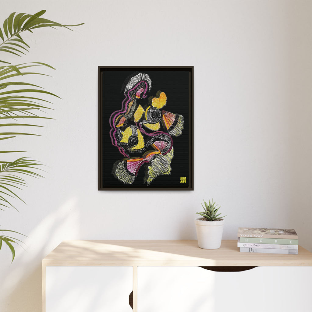 Crimson Teacher (Black Background) Matte Canvas, Framed