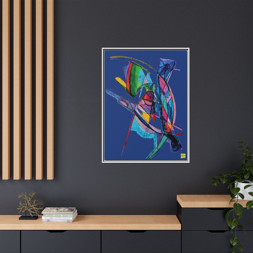 Watching (Dark Blue Background) Matte Canvas, Framed