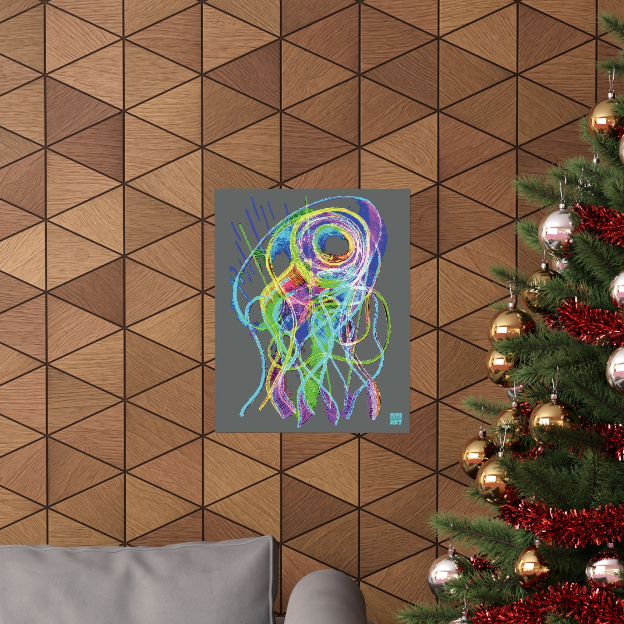 Jelly Jam (Neon, Dark Gray Background) Matte Poster