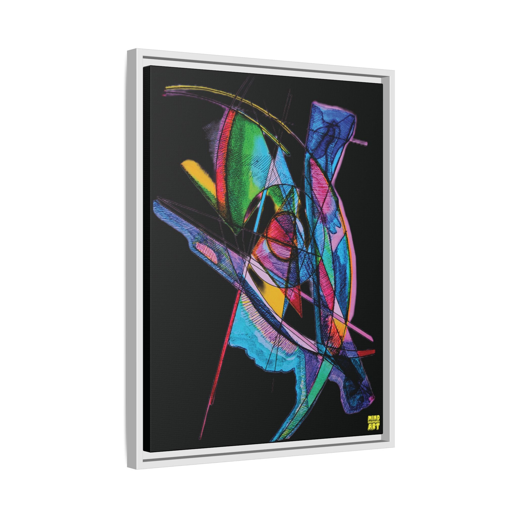 Watching (Black Background) Matte Canvas, Framed