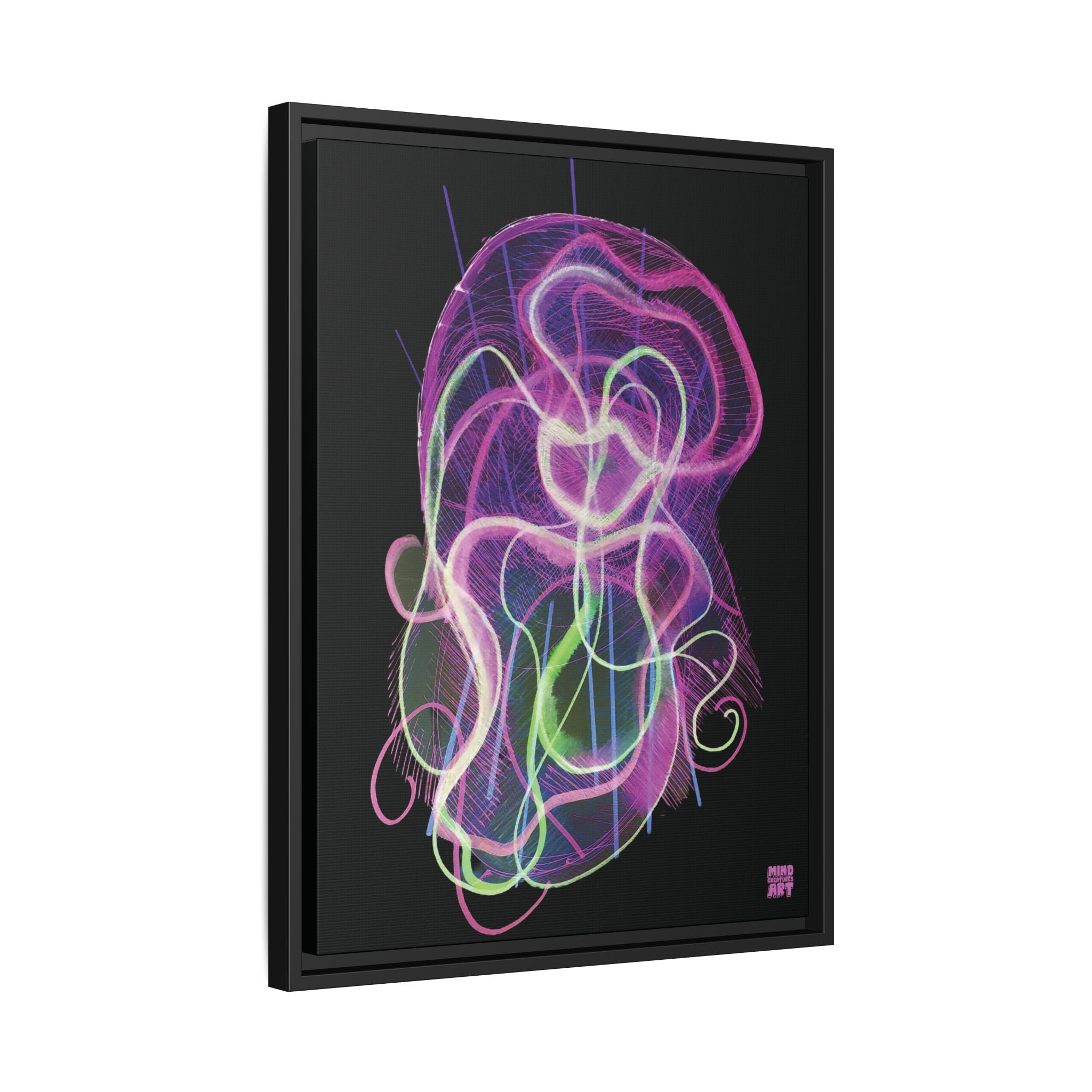 Davy Jones (Electric Pink, Black Background) Matte Canvas, Framed