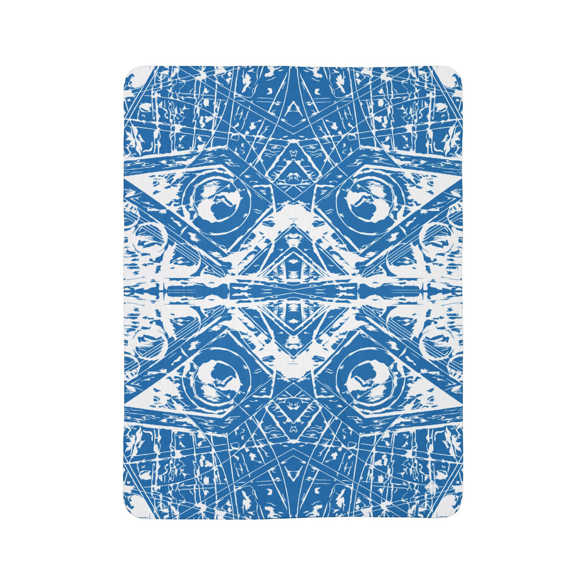 Love (White, Mirror, Blue Background) Fleece Sherpa Blanket