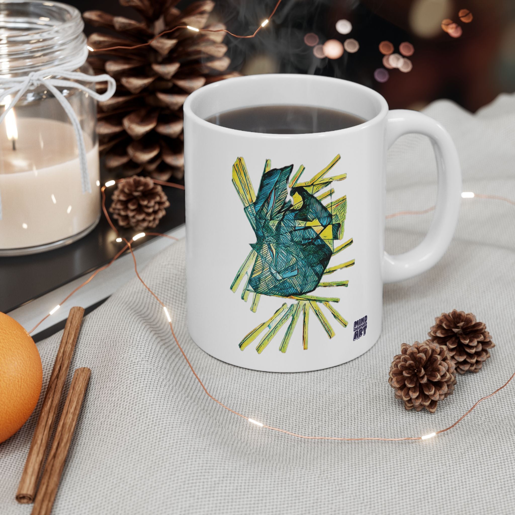 Lightspeed (Teal) White Ceramic Mug, (11oz, 15oz)