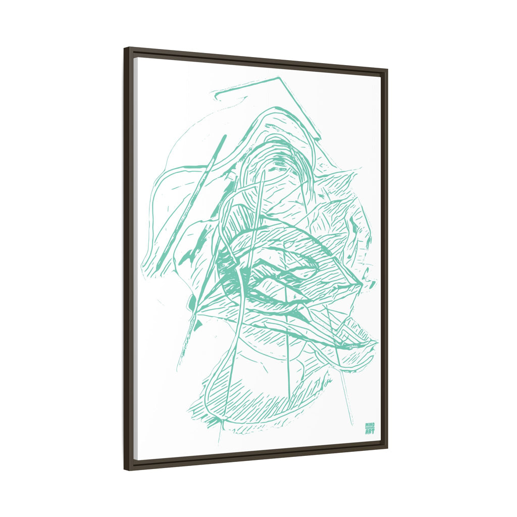 Dive Reflex (Teal, White Background) Matte Canvas, Framed