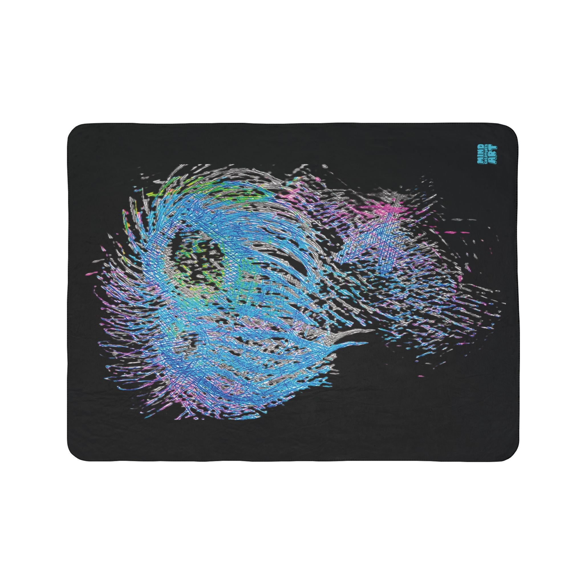 Party Monster (Black Background) Fleece Sherpa Blanket