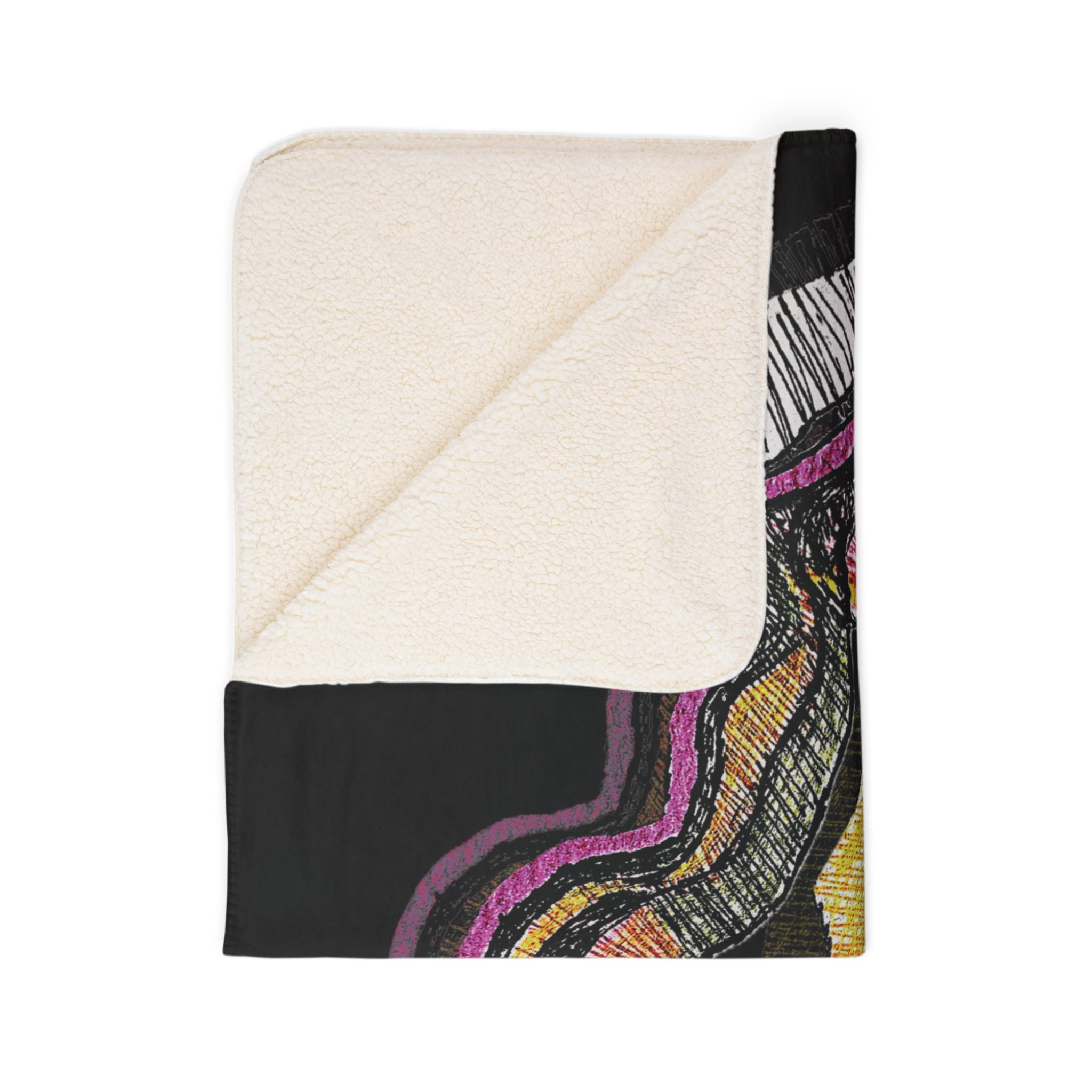 Crimson Teacher (Black Background) Fleece Sherpa Blanket