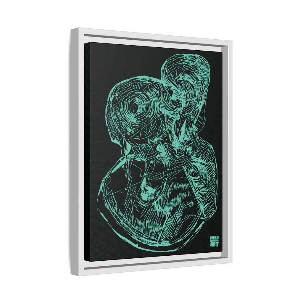 Curiosity (Teal, Black Background) Matte Canvas, Framed