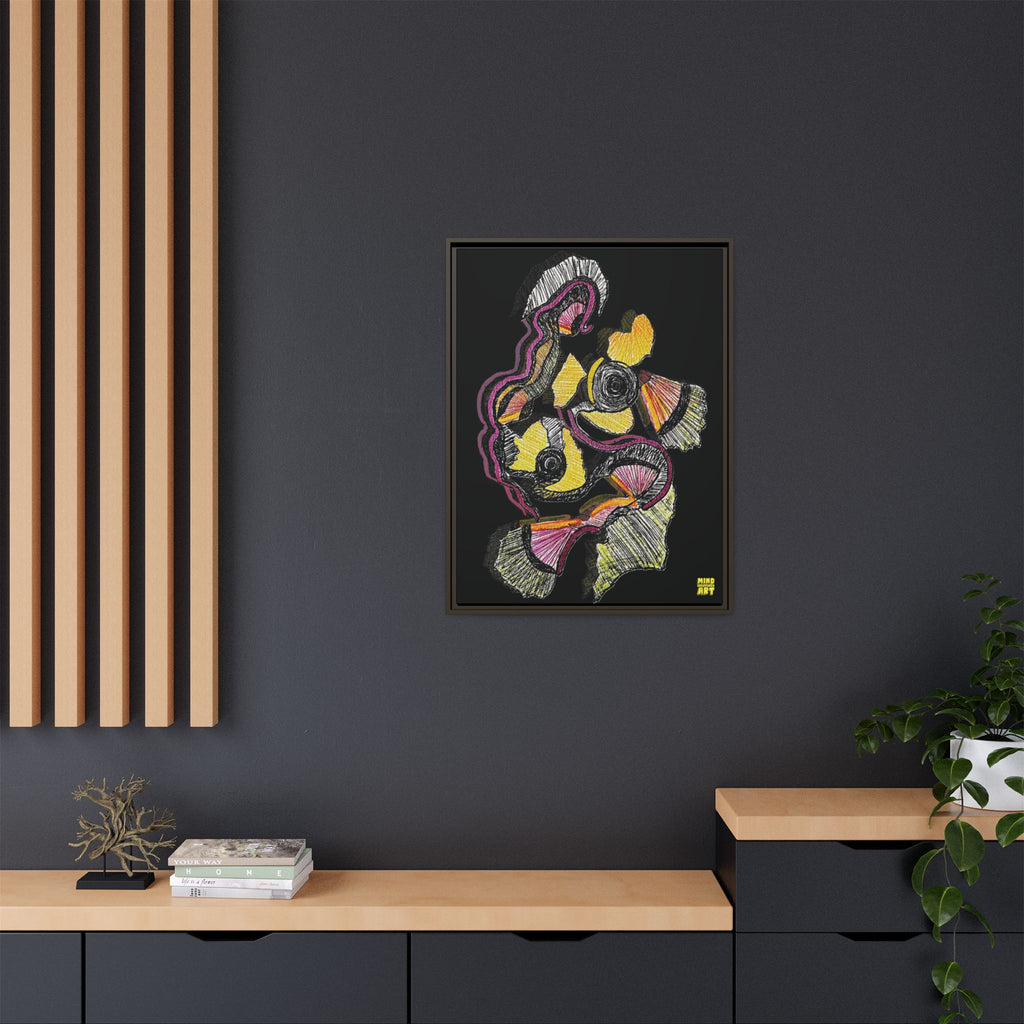 Crimson Teacher (Black Background) Matte Canvas, Framed