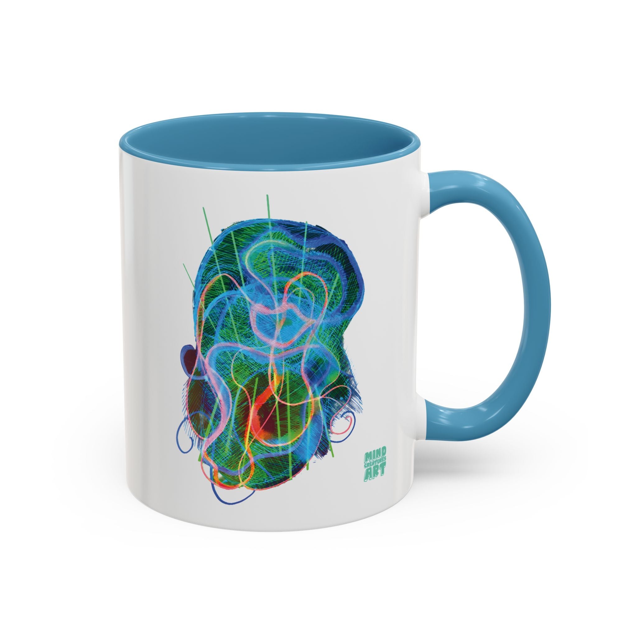 Davy Jones (Electric Blue & Green) Accent Coffee Mug (11oz, 15oz)