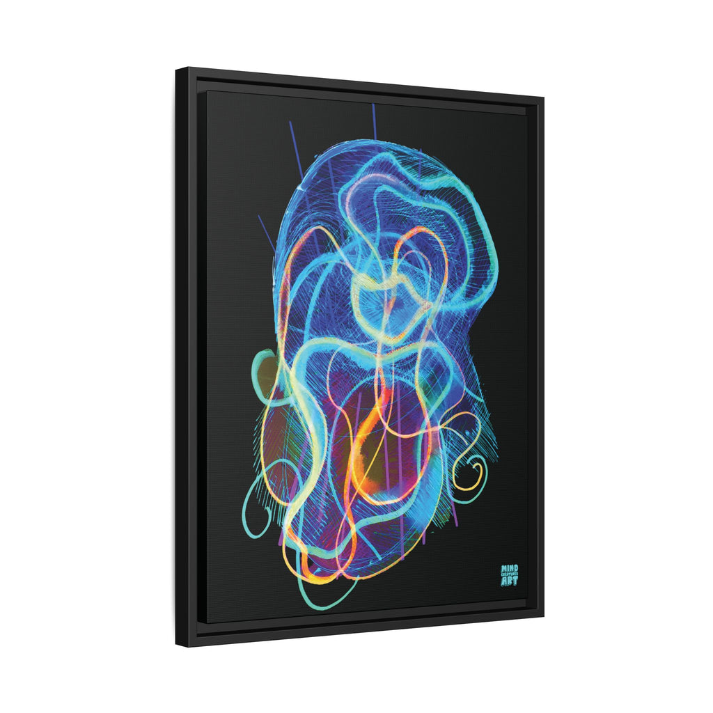 Davy Jones (Electric Blue, Black Background) Matte Canvas, Framed