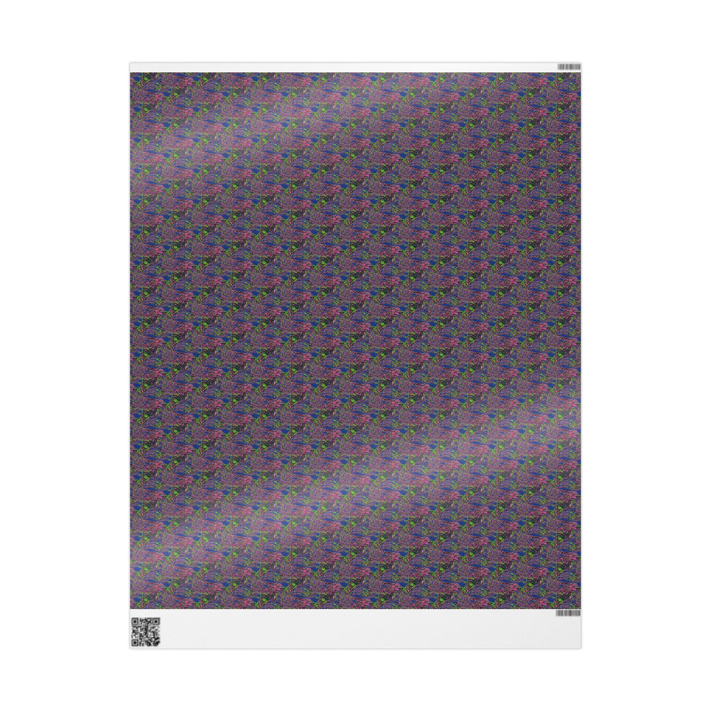 Vessel (Neon, Blue Background) Heavy Wrapping Paper