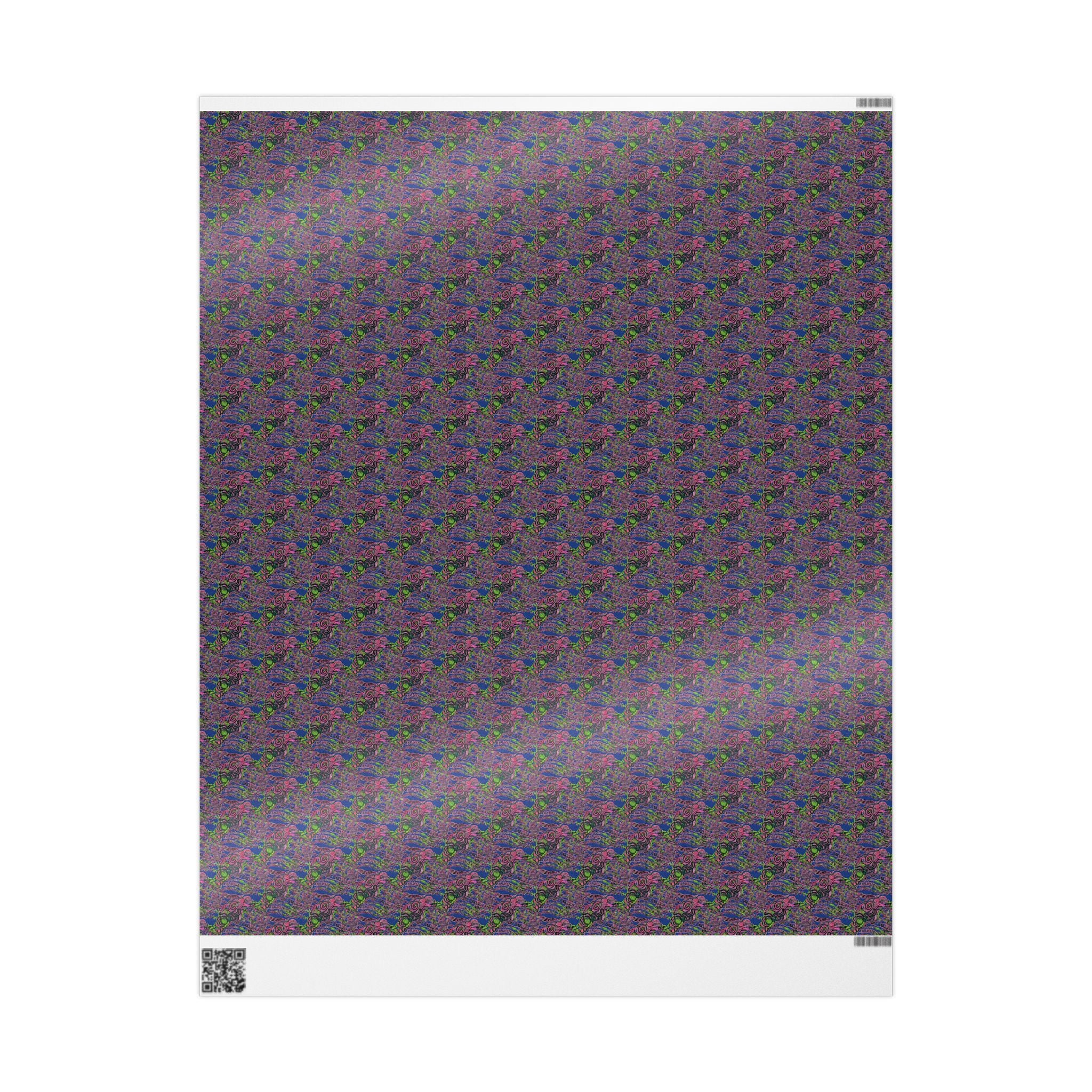 Vessel (Neon, Blue Background) Heavy Wrapping Paper