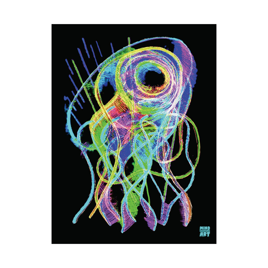 Jelly Jam (Neon, Black Background) Matte Poster