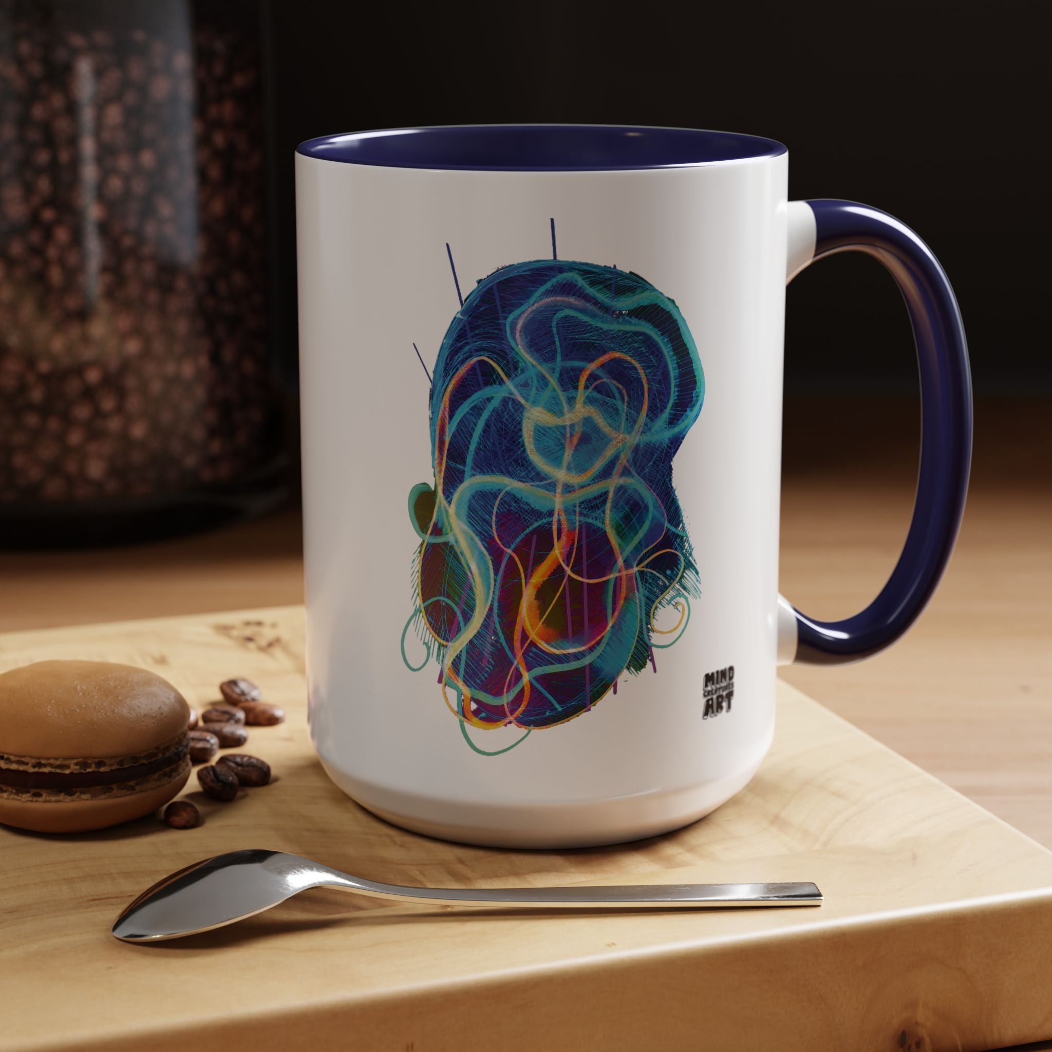 Davy Jones (Electric Blue) Accent Coffee Mug (11oz, 15oz)