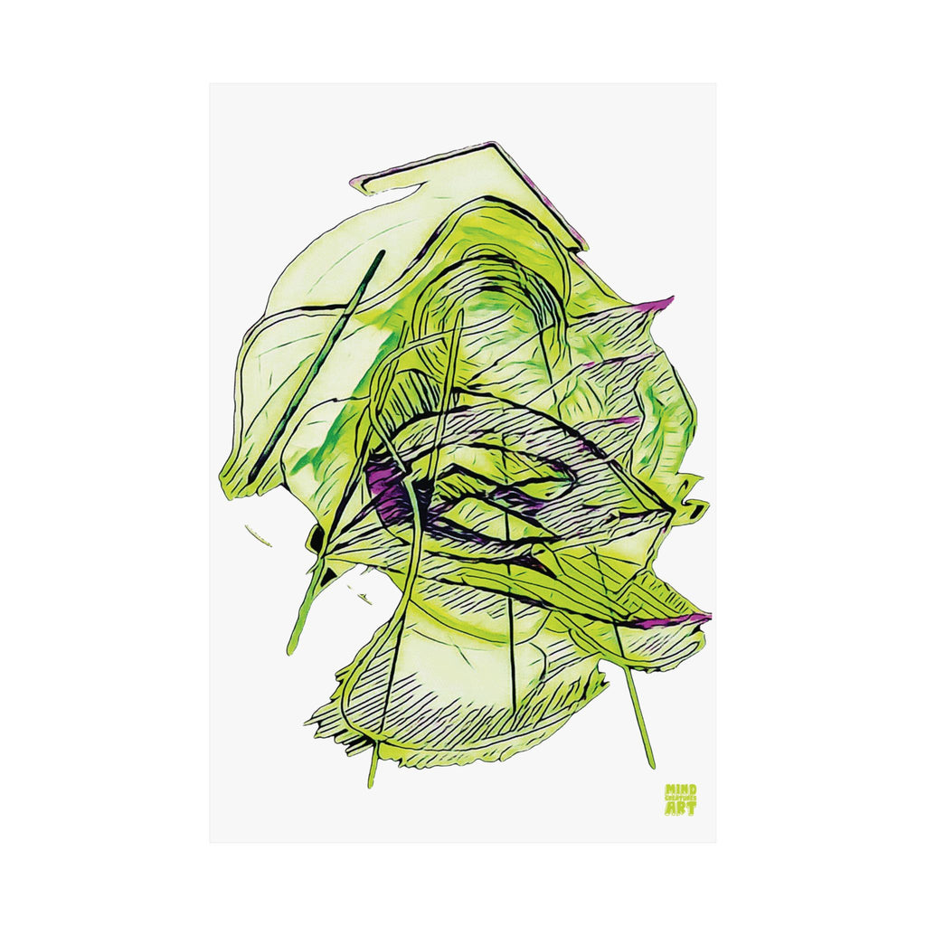 Dive Reflex (Lime, White Background) Matte Poster