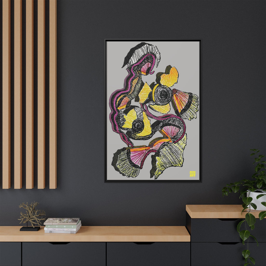 Crimson Teacher (Light Gray Background) Matte Canvas, Framed