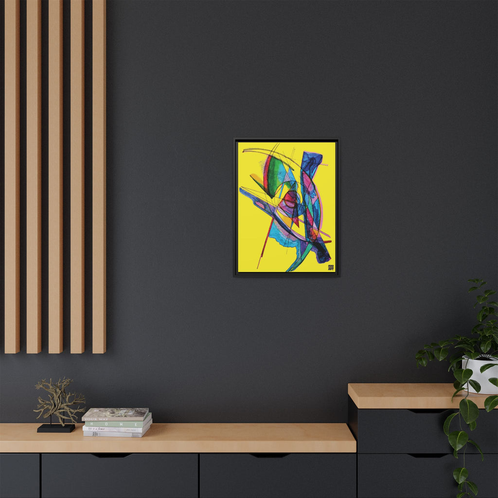 Watching (Yellow Background) Matte Canvas, Framed