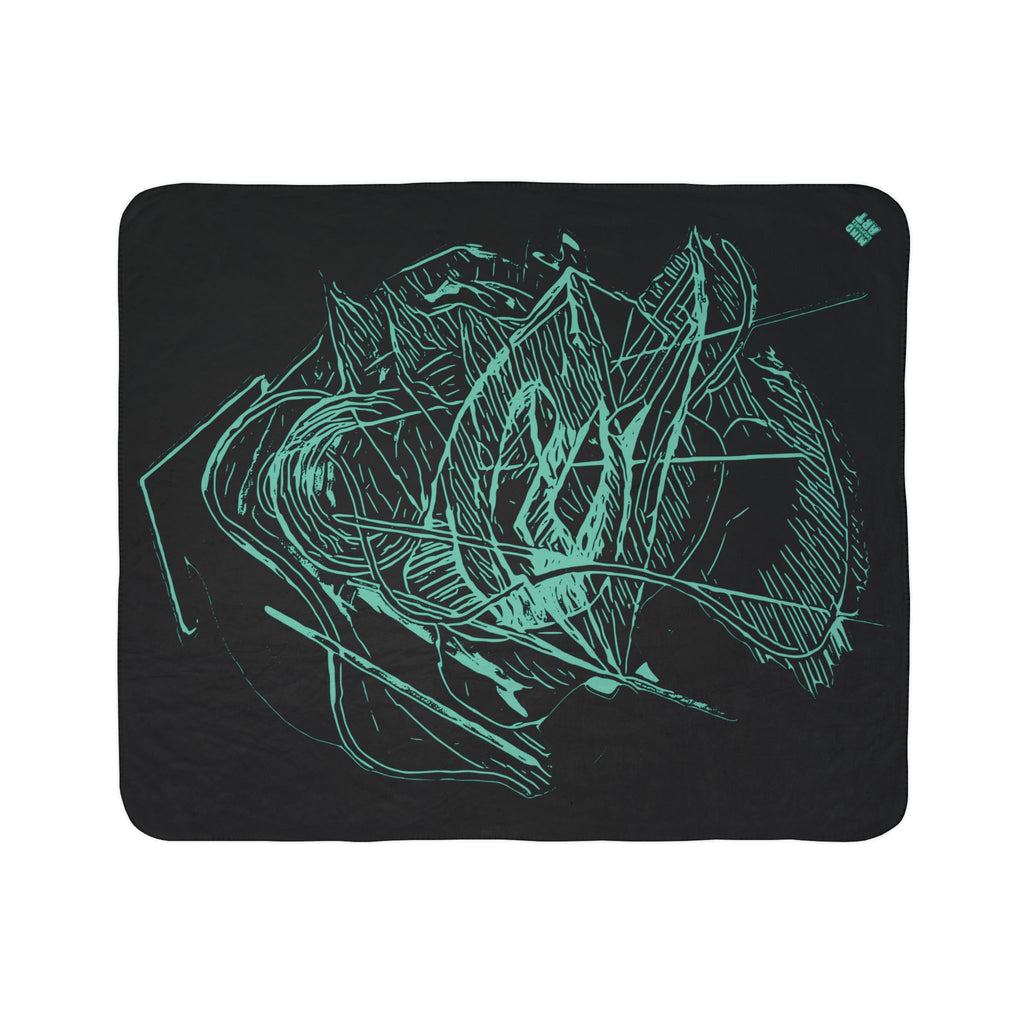 Dive Reflex (Teal) Fleece Sherpa Blanket