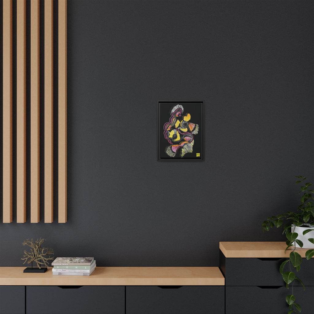Crimson Teacher (Black Background) Matte Canvas, Framed