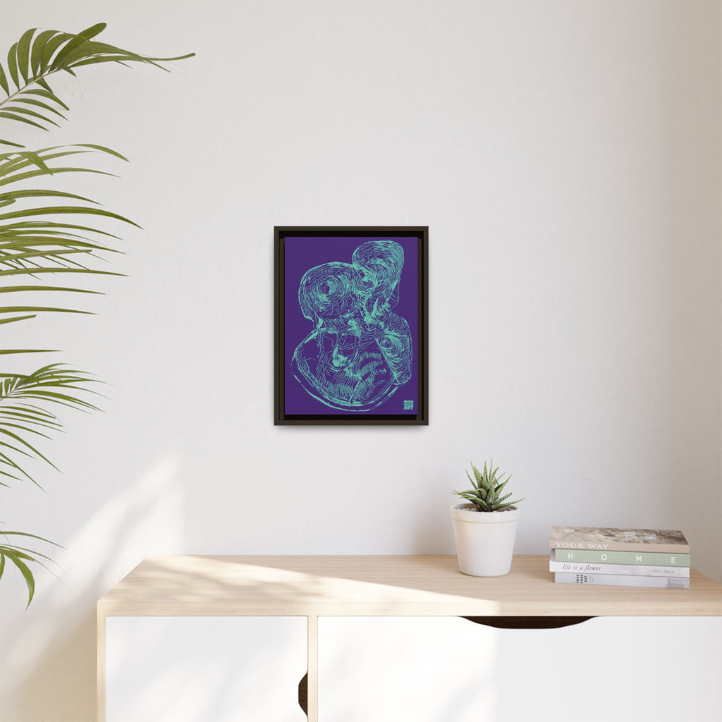 Curiosity (Teal, Purple Background) Matte Canvas, Framed
