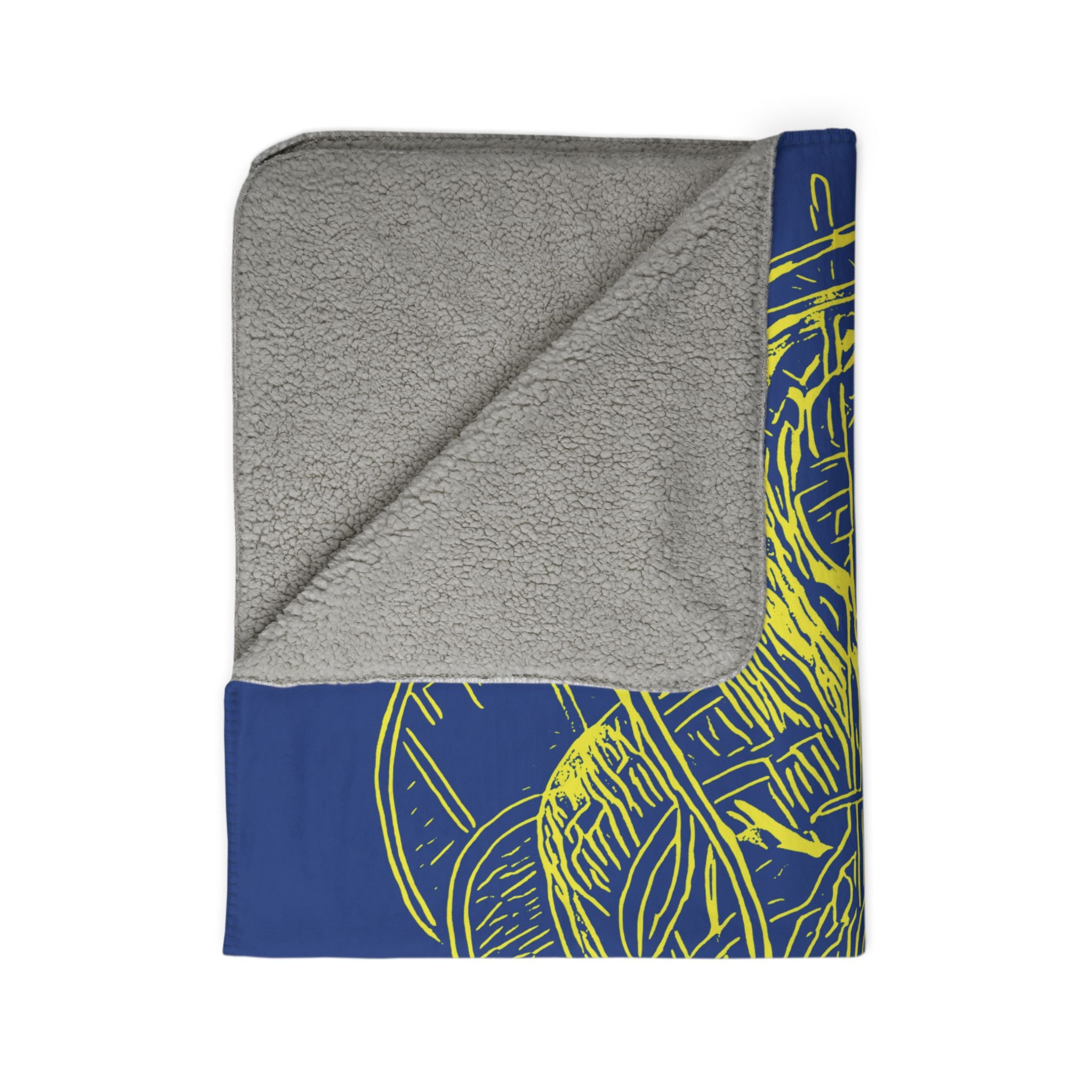 Copy of Jelly Jam (Yellow, Black Background) Fleece Sherpa Blanket