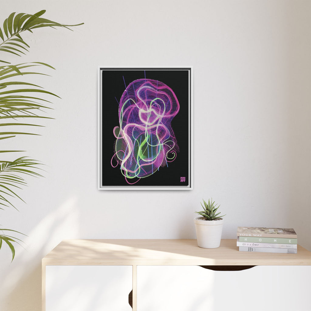 Davy Jones (Electric Pink, Black Background) Matte Canvas, Framed
