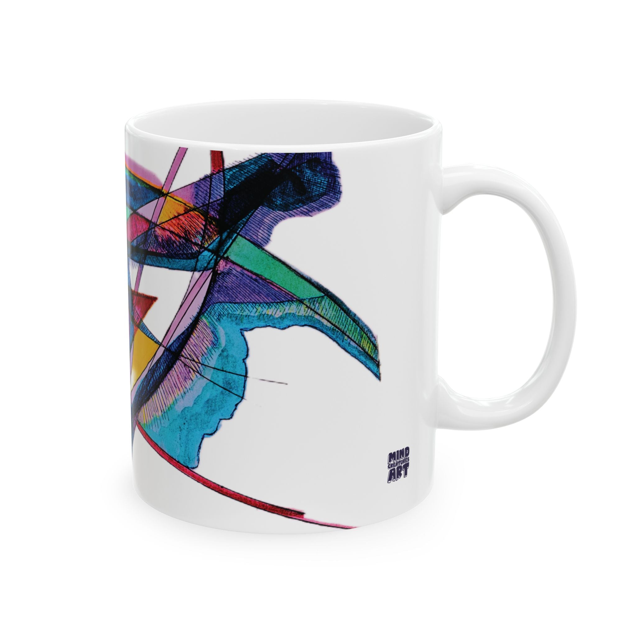 Watching White Ceramic Mug, (11oz, 15oz)